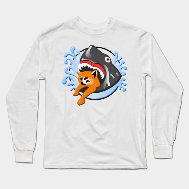 Shark eating sale cat shirt